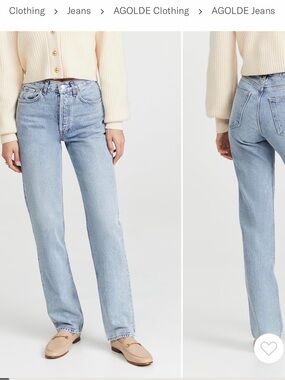 AGOLDE Lana Mid Rise Straight Jeans Tag 28 ALTERED Waist + Hemmed